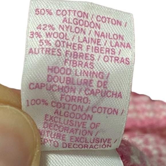 VTG 90’s y2k PINK VS Wool Blend Sequin Pink Full Zip Hooded Jacket Size M - Picture 4 of 7